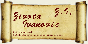 Života Ivanović vizit kartica